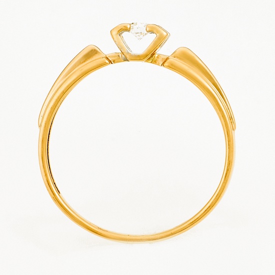 Кольцо из комбинированного золота 585 пробы c 1 бриллиантом, Л45067114 за 6615