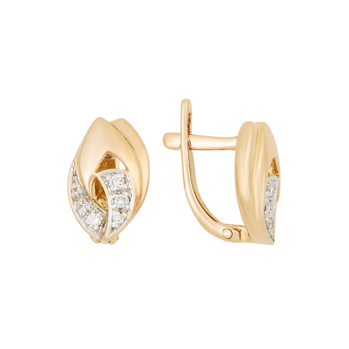 Серьги из золота 585 пробы c бриллиантами, Л 4306 4137 за 52700