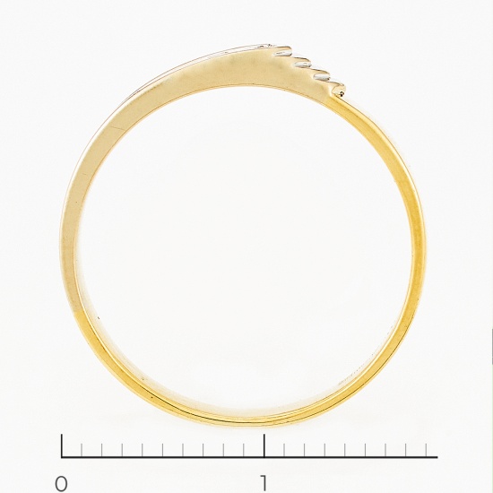 Кольцо из комбинированного золота 750 пробы c 3 бриллиантами, Л66018702 за 16500