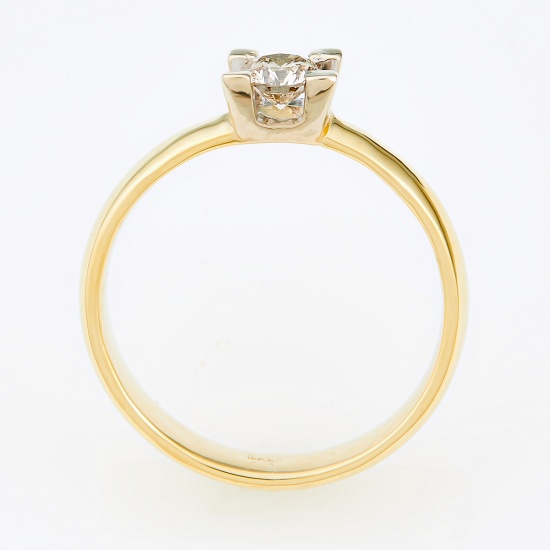 Кольцо из комбинированного золота 750 пробы c 1 бриллиантом, Л28067244 за 54600