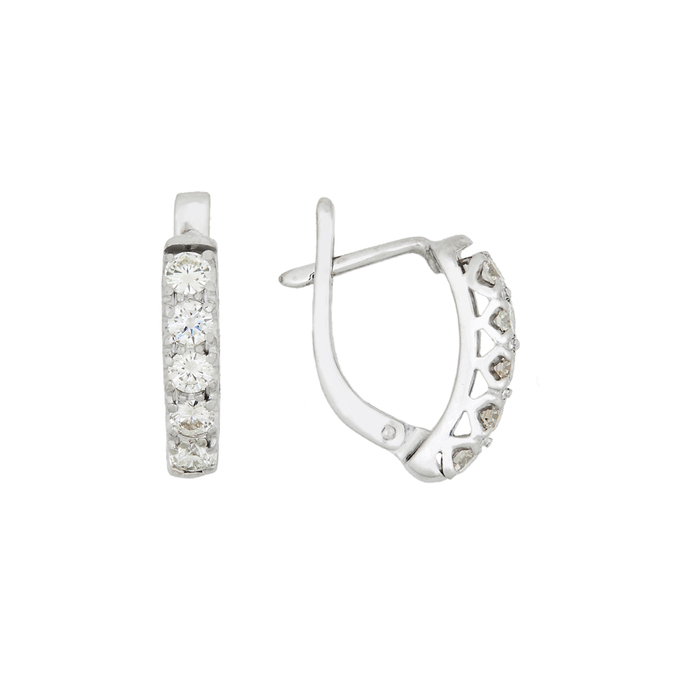 Серьги из золота 585 пробы c 10 бриллиантами