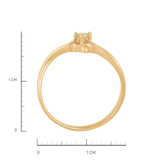 Кольцо из золота 585 пробы c бриллиантом, Л 1812 0443 за 23120