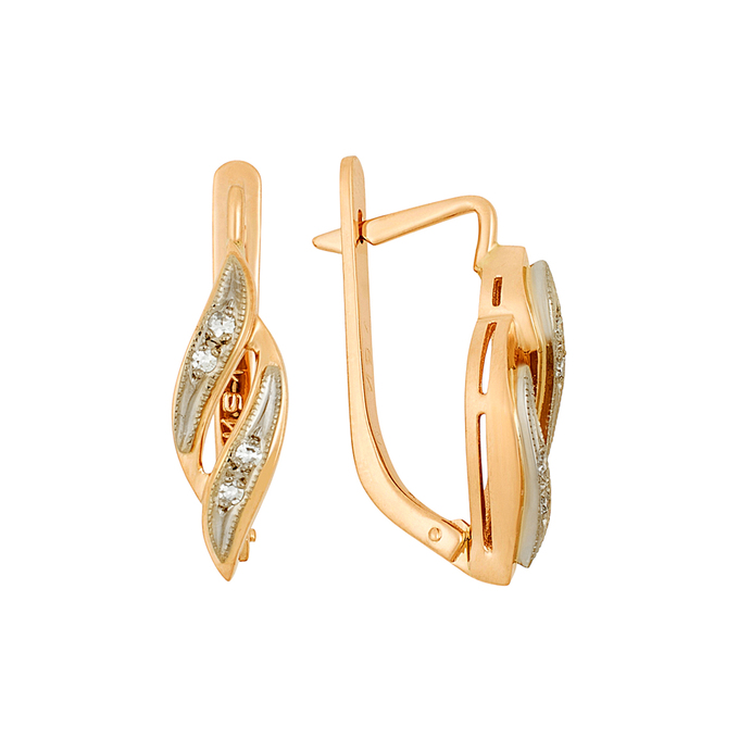 Серьги из золота 585 пробы c бриллиантами