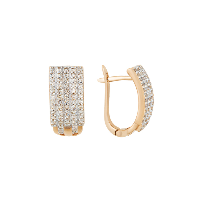 Серьги из золота 585 пробы c бриллиантами