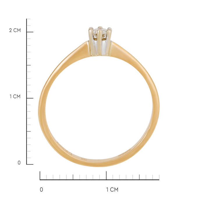 Кольцо из золота 585 пробы c бриллиантом, Л 5104 2339 за 19900