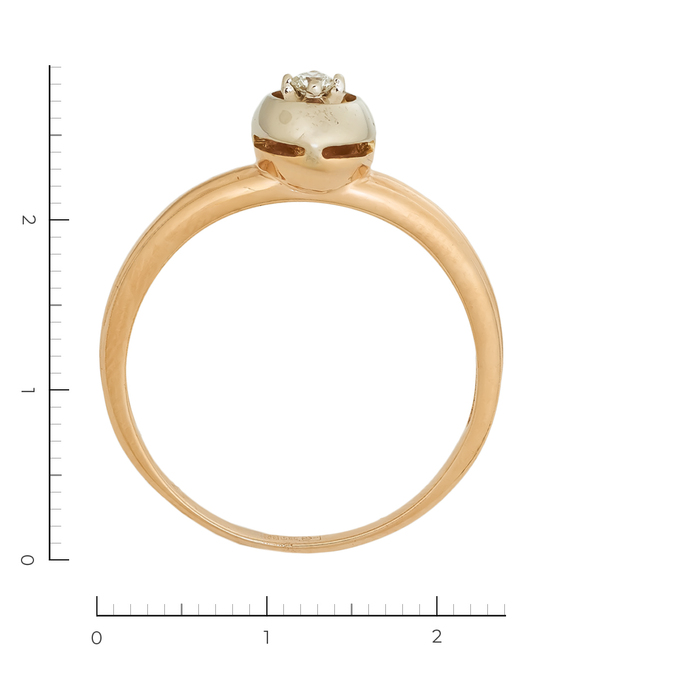 Кольцо из золота 585 пробы c 1 бриллиантом, Л 3910 6609 за 29100