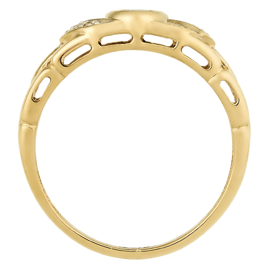 Кольцо из комбинированного золота 750 пробы c 6 бриллиантами и 1 сапфиром, Л12079265 за 39000