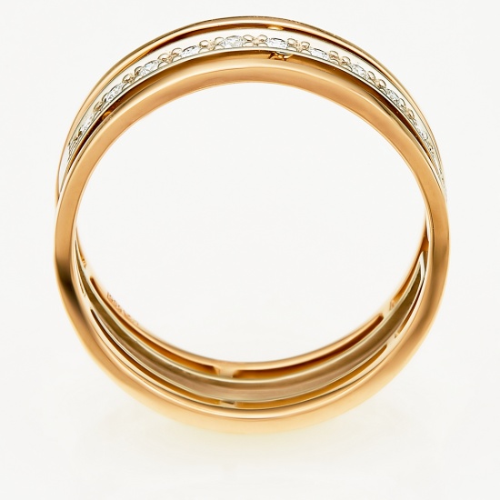 Кольцо из комбинированного золота 585 пробы c 11 бриллиантами, Л30125723 за 63600