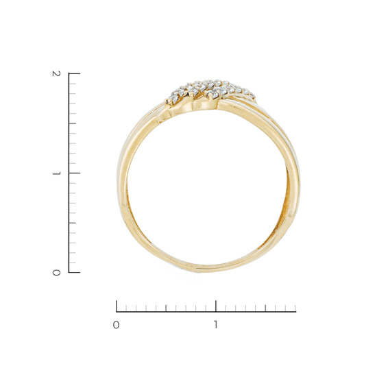 Кольцо из желтого золота 585 пробы c фианитами, Л20103201 за 8055