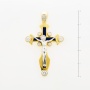 Крестик из комбинированного золота 750 пробы c 9 бриллиантами и эмалями Л58036136 фото 2
