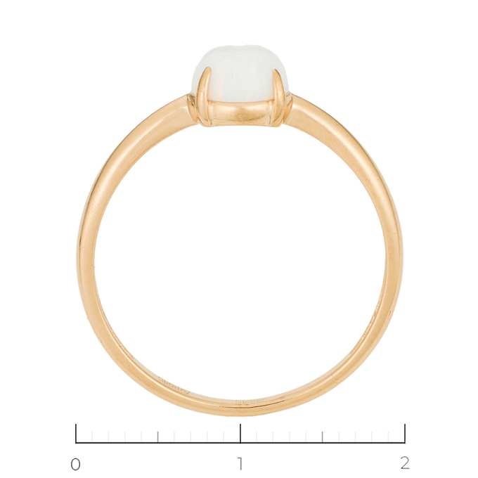 Кольцо из золота 585 пробы c 1 синт. опалом