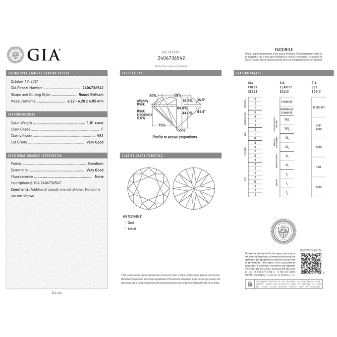 Кольцо из золота 750 пробы c бриллиантом, Л 6602 3391 за 470000