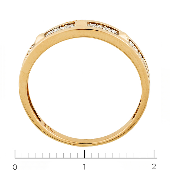 Кольцо из красного золота 585 пробы c 14 бриллиантами, Л70006933 за 6255