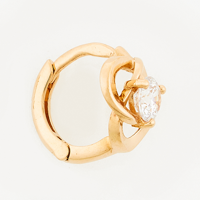Серьги из золота 585 пробы c фианитами
