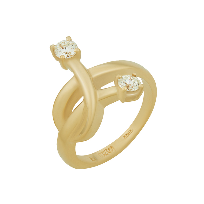 Кольцо из золота 750 пробы c бриллиантами