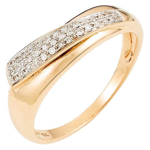Кольцо из комбинированного золота 585 пробы c 37 бриллиантами Л62014391 фото 1