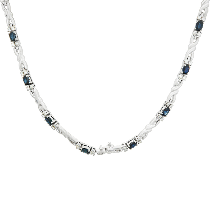 Колье из золота 750 пробы c сапфирами и бриллиантами, Л 1116 5343 за 1100000