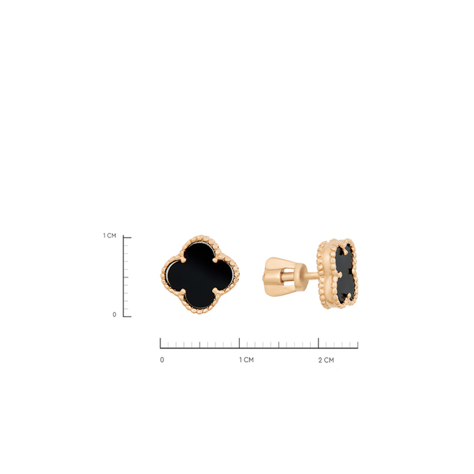 Серьги из золота 585 пробы c ониксами, К 0000 4986 за 27100