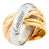 Кольцо Cartier золото, 750, 4 к.,14,02 гр. (чистый вес 14,02 гр.) Cartier Trinity Six Band Diamond Tri-Color Gold Band Ring,  пт/м; Бриллиант Кр57 3/3