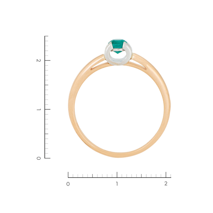 Кольцо из золота 585 пробы c 1 изумрудом, Л 3910 6120 за 24300