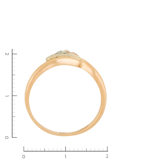 Кольцо из комбинированного золота 585 пробы c 1 бриллиантом, Л05126837 за 18800