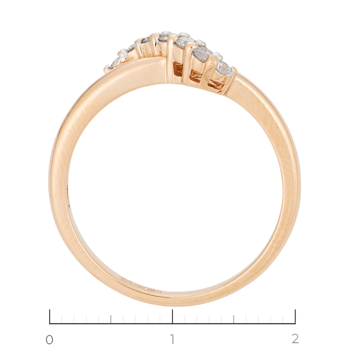 Кольцо из красного золота 585 пробы c 7 бриллиантами, Л 3908 9789 за 16200