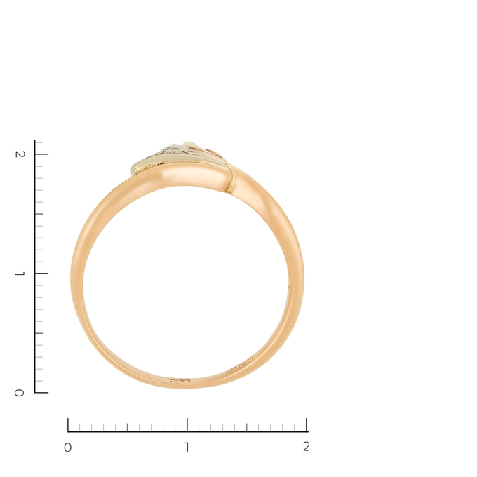 Кольцо из комбинированного золота 585 пробы c 1 бриллиантом, Л 0512 6837 за 16450
