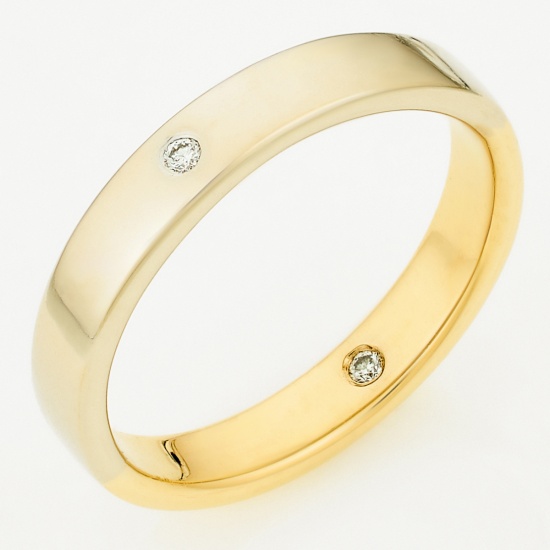Кольцо из комбинированного золота 585 пробы c 2 бриллиантами, Л18096112 за 19140