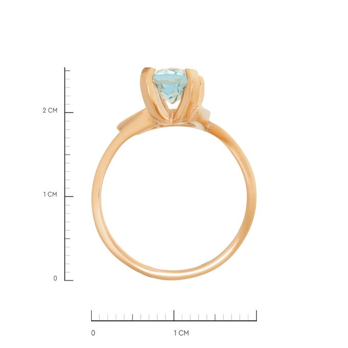 Кольцо из золота 585 пробы c топазом, Л 2808 5261 за 44160