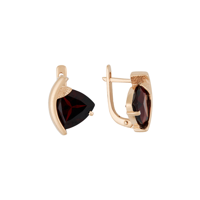 Серьги из золота 585 пробы c 2 гранатами, Л 4106 7853 за 59171
