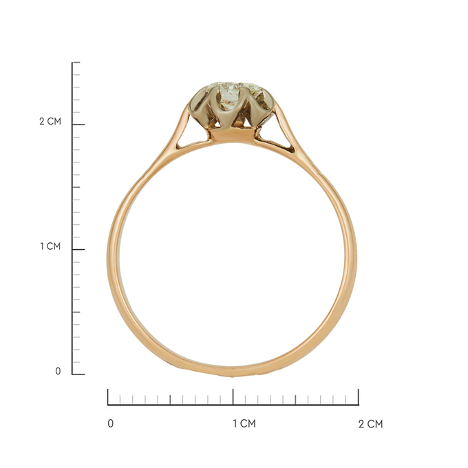 Кольцо из золота 583 пробы c бриллиантом, Л 2415 3464 за 90300
