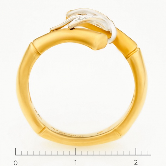 Кольцо из комбинированного золота 750 пробы c 9 бриллиантами, Л57026119 за 155000