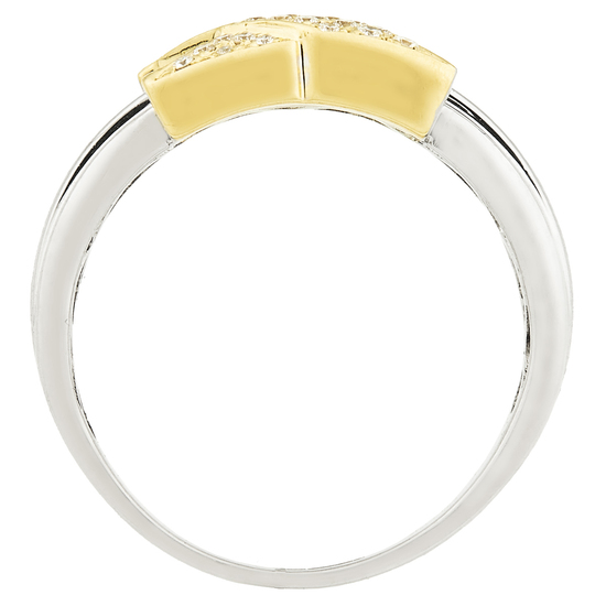 Кольцо из комбинированного золота 750 пробы c 33 бриллиантами, Л58041717 за 64000