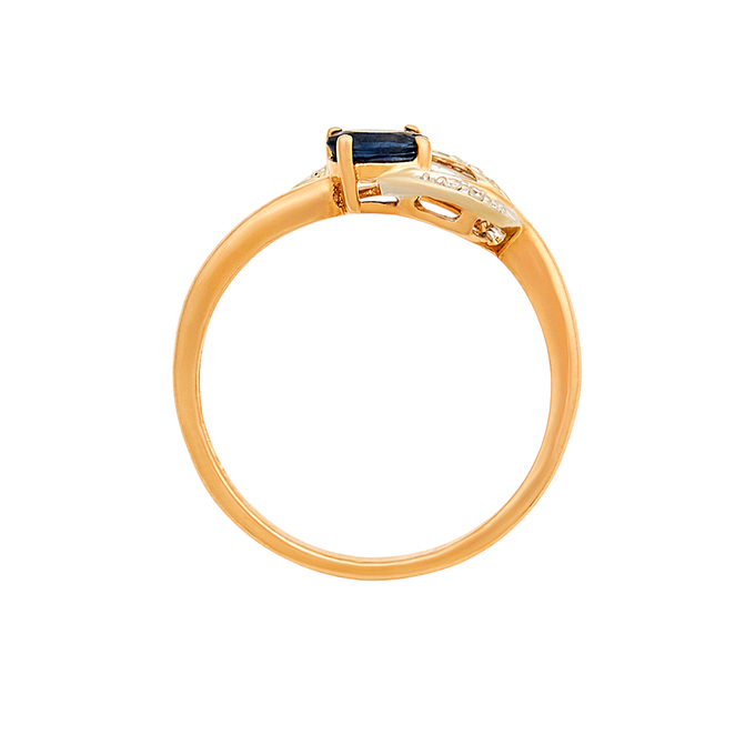 Кольцо из золота 585 пробы c сапфиром и бриллиантами, Л 2908 9004 за 34320