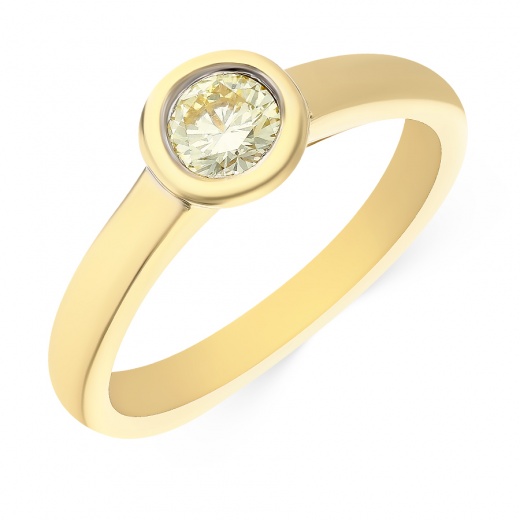 Кольцо из желтого золота 585 пробы c 1 бриллиантом Л23075816 фото 1