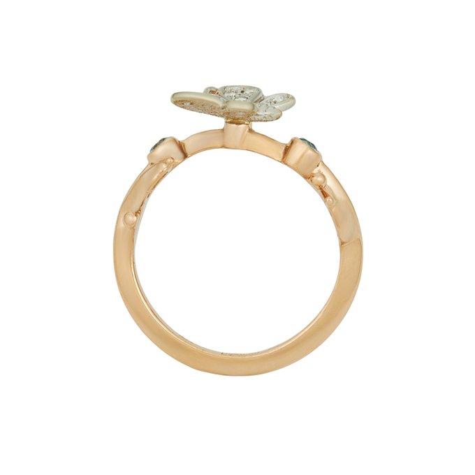 Кольцо из золота 585 пробы c топазами и бриллиантами, Л 4306 6413 за 42000