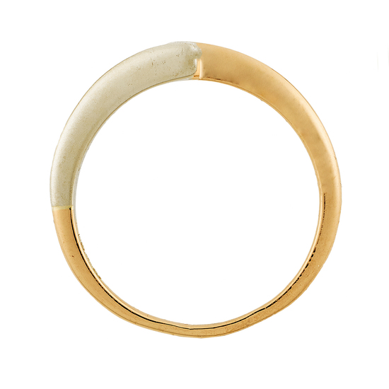 Кольцо из комбинированного золота 585 пробы c 1 бриллиантом, Л48066608 за 11250