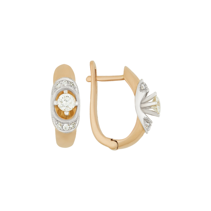 Серьги из золота 585 пробы c бриллиантами, Л 2212 2014 за 199000