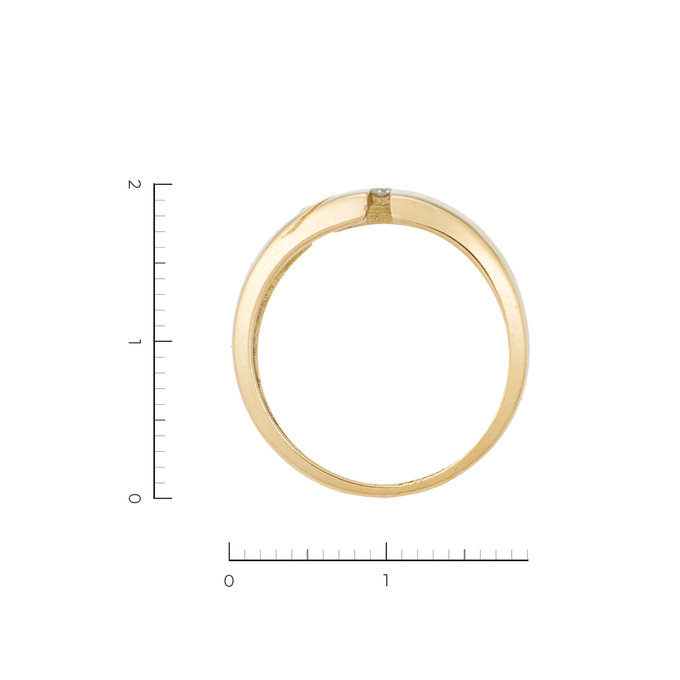 Кольцо из желтого золота 585 пробы c 2 бриллиантами, Л 4707 5430 за 21000