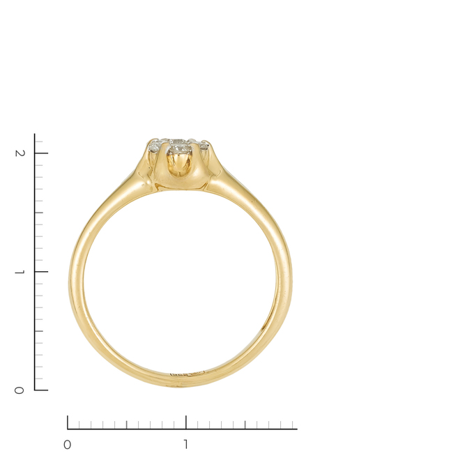 Кольцо из желтого золота 585 пробы c 7 бриллиантами, Л 4702 0040 за 27120