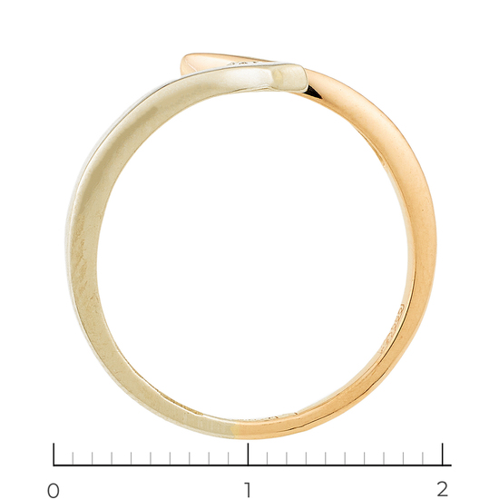 Кольцо из комбинированного золота 585 пробы c 1 бриллиантом, Л32074525 за 7800