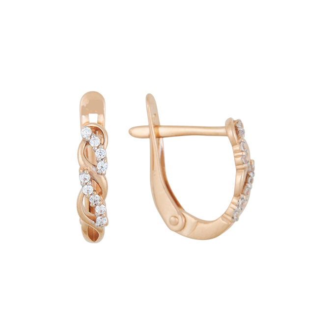 Серьги из золота 585 пробы c фианитами, Л 7301 4944 за 12400