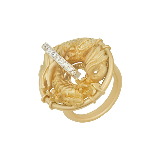 Кольцо из золота 750 пробы c бриллиантами, Л 6201 9515 за 340000