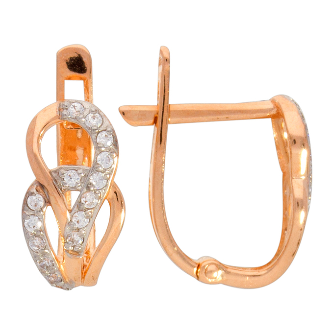 Серьги из золота 585 пробы c фианитами