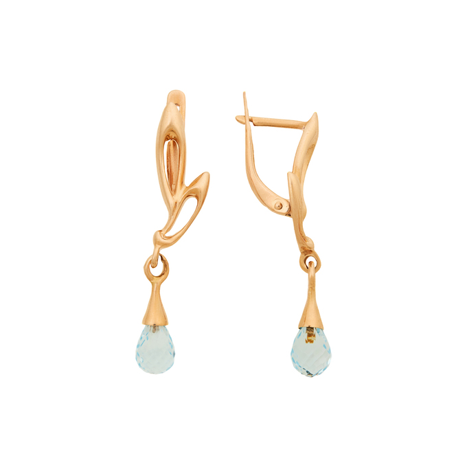 Серьги из золота 585 пробы c топазами