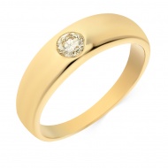 Кольцо из желтого золота 585 пробы c 1 бриллиантом, 033410 за 13 000 ₽