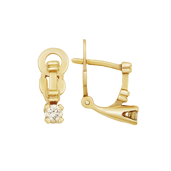 Серьги из золота 585 пробы c бриллиантами, Л 3307 9265 за 34900