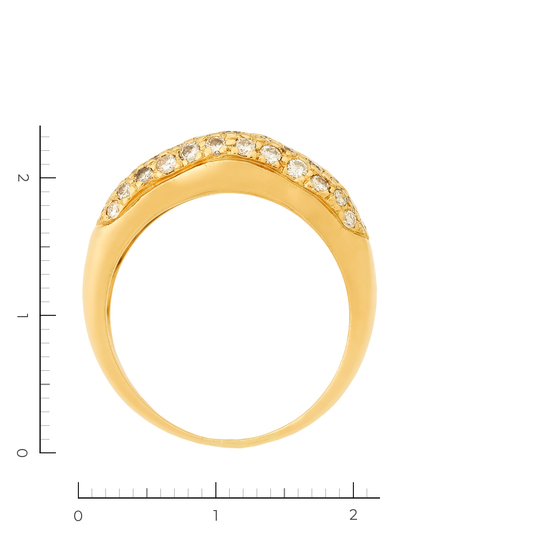Кольцо из желтого золота 750 пробы c 67 бриллиантами, Л47092625 за 151200
