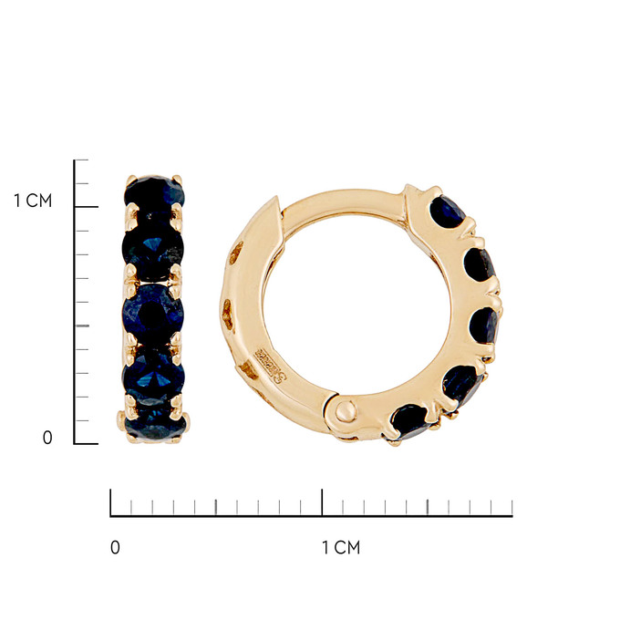 Серьги из золота 585 пробы c диффузионными сапфирами, Ц О007 2860 за 23600