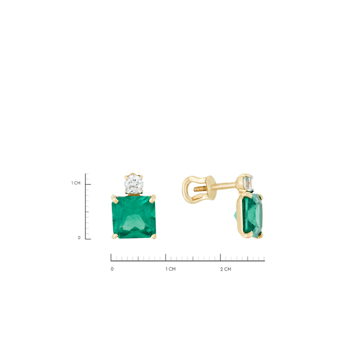 Серьги из золота 585 пробы c фианитами и синт.камнями, Л 5804 6559 за 27360